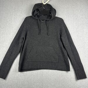 Not Monday Sweater Womens Small Gray 100% Cashmere Hoodie Knit Pullover Soft